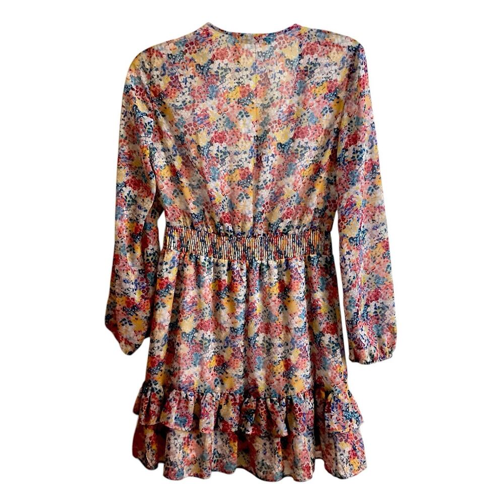 Zara Dress Womens Size XS Tie Neck Ruffle Mini Floral Romantic Boho Peasant - Picture 3 of 14